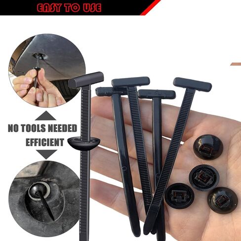 100 PCS Nylon Universal Cable Tie Buckles for Car, Heavy Duty Plastic Rivets, Zipper Clips, Cable Ties Buckle Fasteners Car Body, Perfect for Vehicle Repair, and Fix Wood Boards and for DIY Designs in Kuwait