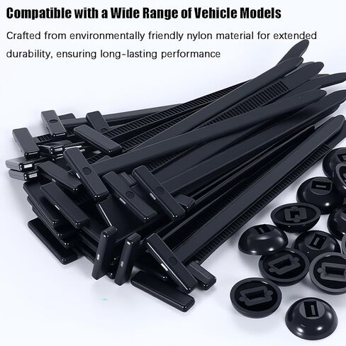 100 PCS Nylon Universal Cable Tie Buckles for Car, Heavy Duty Plastic Rivets, Zipper Clips, Cable Ties Buckle Fasteners Car Body, Perfect for Vehicle Repair, and Fix Wood Boards and for DIY Designs in Kuwait