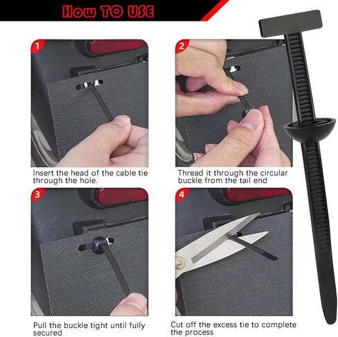 100 PCS Nylon Universal Cable Tie Buckles for Car, Heavy Duty Plastic Rivets, Zipper Clips, Cable Ties Buckle Fasteners Car Body, Perfect for Vehicle Repair, and Fix Wood Boards and for DIY Designs in Kuwait