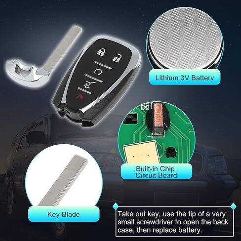 X AUTOHAUX HYQ4ES 434 ميجاهرتز استبدال مفتاح ذكي عن بعد للدخول بدون مفتاح فوب لسيارة شيفروليه بليزر كامارو تريل بليزر ترافيرس 2021 2022 2023 رقم 13522891/13522884 5 أزرار in Saudi Arabia