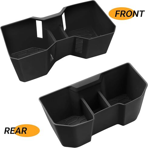 YOJOJOCO حامل أكواب مكون من قطعتين متوافق مع ملحقات Toyota Tacoma 2024 2025 2026 منظم وحدة التحكم المركزية من مادة السيليكون الأمامية والخلفية in Kuwait