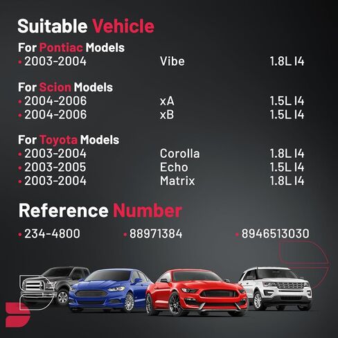 BDFHYK 234-4800 O2 مستشعر الأكسجين المنبع، متوافق مع Pontiac Vibe 2003-2004، متوافق مع Scion xA 2004-2006 /xB، متوافق مع Toyota Corolla 2003-2004 /Echo/Matrix، قطعة بديلة واحدة in Saudi Arabia