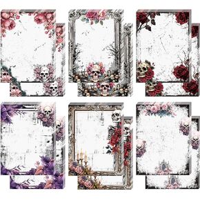 24 Pcs Gothic Sticky Notes Bulk Skull Gifts for Women Witchy Office Supplies Goth Style Design 3 x 4 Self-Stick Notepads for Book Lovers Office Supplies in Kuwait