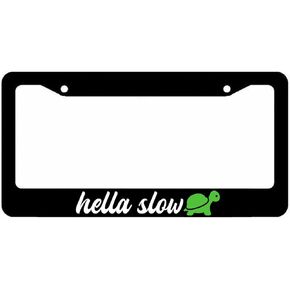 إطار لوحة ترخيص Hella البطيء منخفض JDM مضحك منخفض البطيء مع سلحفاة خضراء/بارد، إطار لوحة ترخيص لطيف/إطار لوحة ترخيص مضحك/إطار لوحة ترخيص فريد للنساء والرجال 12×6، أسود in Kuwait