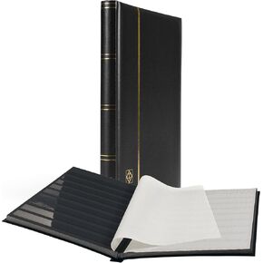 Lighthouse Stockbook A4, 32 black pages,padded cover, red in Kuwait