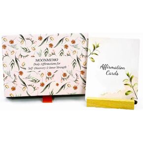 Positive Affirmation Cards for Women – 50 Daily Affirmations for Mindfulness, Self- Care & Meditation with Wooden Stand | Inspirational and Motivational Christmas Gifts for Women, Mom & Friends in Saudi Arabia