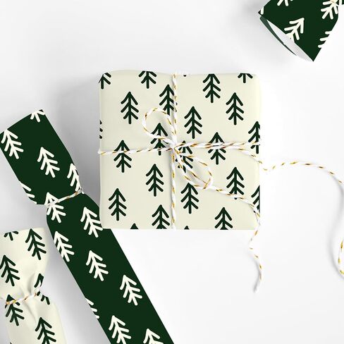 JarThenaAMCS Christmas Wrapping Paper -Mini Roll- 17 In x 32.8 Ft Green Xmas Tree Gift Wrap Paper for Holiday Birthday Party DIY Crafts in Saudi Arabia