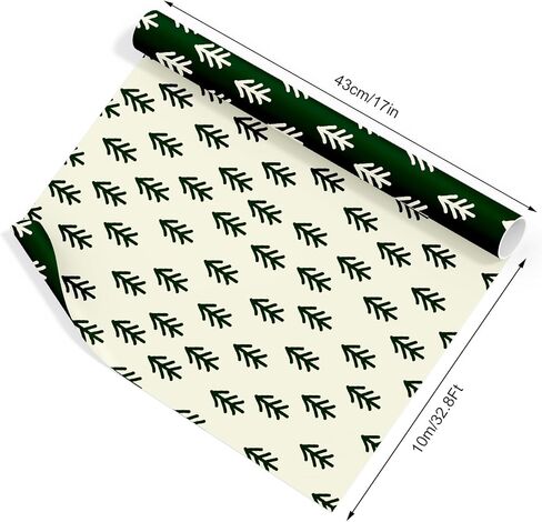 JarThenaAMCS Christmas Wrapping Paper -Mini Roll- 17 In x 32.8 Ft Green Xmas Tree Gift Wrap Paper for Holiday Birthday Party DIY Crafts in Saudi Arabia