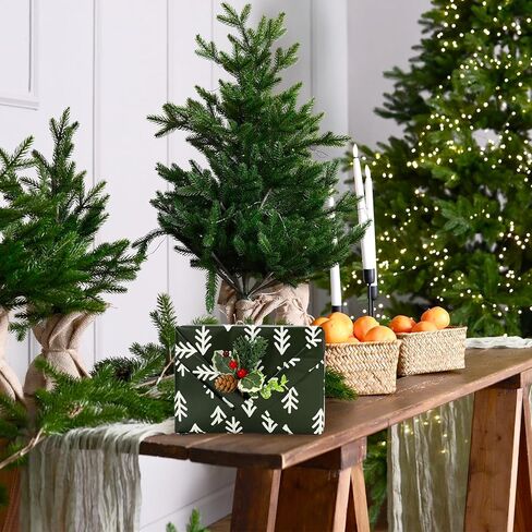 JarThenaAMCS Christmas Wrapping Paper -Mini Roll- 17 In x 32.8 Ft Green Xmas Tree Gift Wrap Paper for Holiday Birthday Party DIY Crafts in Saudi Arabia