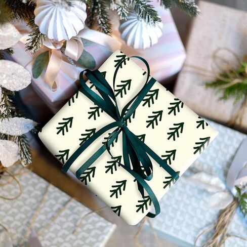 JarThenaAMCS Christmas Wrapping Paper -Mini Roll- 17 In x 32.8 Ft Green Xmas Tree Gift Wrap Paper for Holiday Birthday Party DIY Crafts in Saudi Arabia