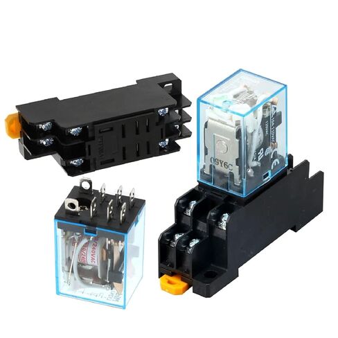 LY2NJ Power Relay DPDT 8 Pin with Socket Base, 10A Coil Electromagnetic Relay, AC 220V DC 12V 24V, HH62P HHC68A-2Z Series (380V DC) in Saudi Arabia