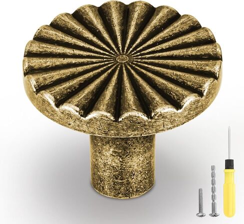 15 Pack Antique Brass Cabinet Knobs & Drawer Pulls - Vintage Zinc Alloy Hardware for Kitchen, Closet, Wardrobe, Dresser - Furniture refinishing Easy Installation in Saudi Arabia