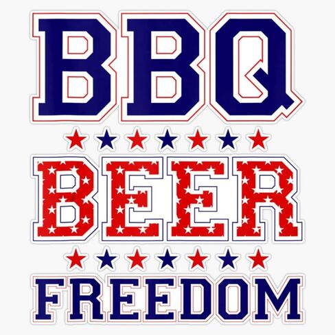 Bbq Beer Freedom ملصق ملصقات للسيارة متعددة الأشكال ملصق حائط من الفينيل‏ 5" in Kuwait