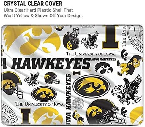 حافظة Skinit + غلاف متوافق مع جهاز MacBook Air 13in M1 (2021) - تصميم نمط Iowa Hawkeyes المرخص رسميًا in Saudi Arabia