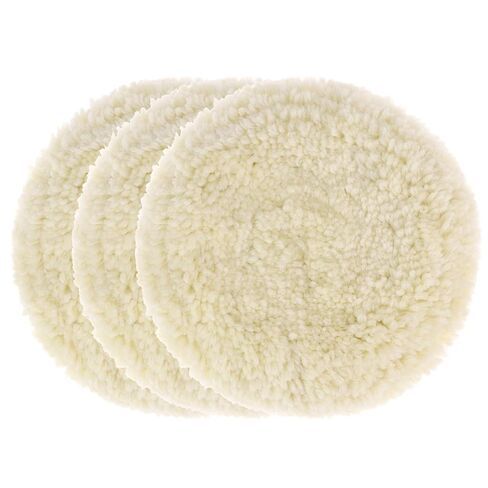 QWORK Wool Buffing Pad Kit, 3 Pcs 7 Inch Wool Polishing Pads, Polishing Wool Pads Kit, Low Linting Wool Pad, Natural Pad in Saudi Arabia