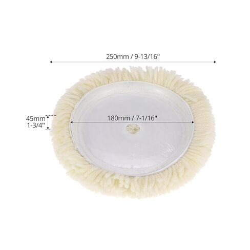 QWORK Wool Buffing Pad Kit, 3 Pcs 7 Inch Wool Polishing Pads, Polishing Wool Pads Kit, Low Linting Wool Pad, Natural Pad in Saudi Arabia