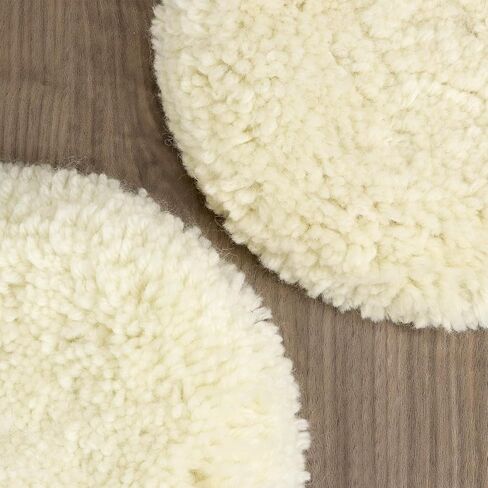 QWORK Wool Buffing Pad Kit, 3 Pcs 7 Inch Wool Polishing Pads, Polishing Wool Pads Kit, Low Linting Wool Pad, Natural Pad in Saudi Arabia