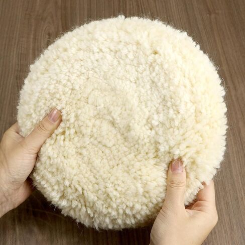 QWORK Wool Buffing Pad Kit, 3 Pcs 7 Inch Wool Polishing Pads, Polishing Wool Pads Kit, Low Linting Wool Pad, Natural Pad in Saudi Arabia