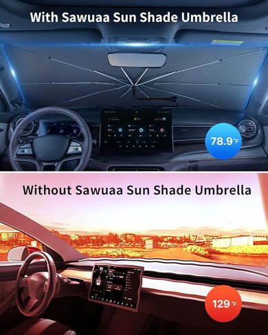 Custom-Fit for Mini Windshield Sun Shade Umbrella, Protect Car from Sun Rays, Foldable Car Umbrella Sunshade Cover, Designed for Mini Accessories (for Mini Cooper) in Saudi Arabia