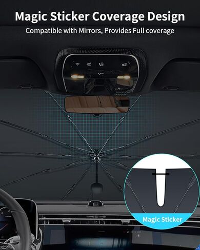 Custom-Fit for Mini Windshield Sun Shade Umbrella, Protect Car from Sun Rays, Foldable Car Umbrella Sunshade Cover, Designed for Mini Accessories (for Mini Cooper) in Saudi Arabia