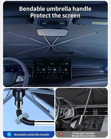 Custom-Fit for Mini Windshield Sun Shade Umbrella, Protect Car from Sun Rays, Foldable Car Umbrella Sunshade Cover, Designed for Mini Accessories (for Mini Cooper) in Saudi Arabia