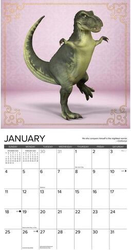 Willow Creek Press، تقويم حائط TRex Yoga 2026، 12 بوصة × 12 بوصة، تقويم 18 شهرًا مع رباط مُدبس in Kuwait
