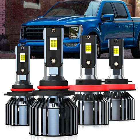 Compatible with Ford Fusion 2006 2007 2008 2009 2010 2011 2012 2013 2014 2015 2016 2017 2018 Lights Bulb High Beam Low Beam, Pack of 4 in Kuwait