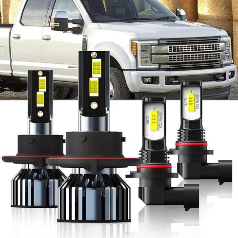 متوافق مع Ford Fusion 2006 2007 2008 2009 2010 2011 2012 2013 2014 2015 2016 2017 2018 مصابيح عالية الشعاع ومنخفضة الشعاع، عبوة من 4 قطع in Kuwait