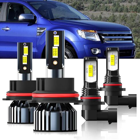 متوافق مع Ford Fusion 2006 2007 2008 2009 2010 2011 2012 2013 2014 2015 2016 2017 2018 مصابيح عالية الشعاع ومنخفضة الشعاع، عبوة من 4 قطع in Kuwait