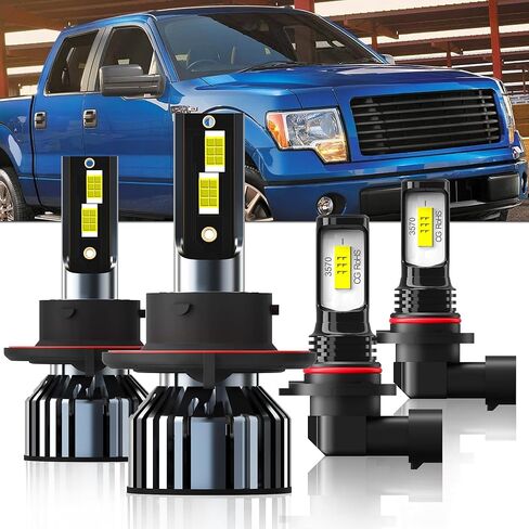 متوافق مع Ford Fusion 2006 2007 2008 2009 2010 2011 2012 2013 2014 2015 2016 2017 2018 مصابيح عالية الشعاع ومنخفضة الشعاع، عبوة من 4 قطع in Kuwait
