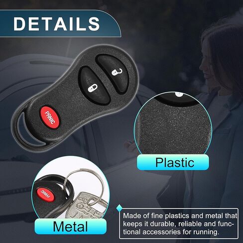 Keyless Entry Remote for Ram 1500 2500 3500 Pickup 2001-2005 315Mhz GQ43VT17T 3 Button Reusable | Control Replacement Car Key Fob 1 Pcs in Saudi Arabia