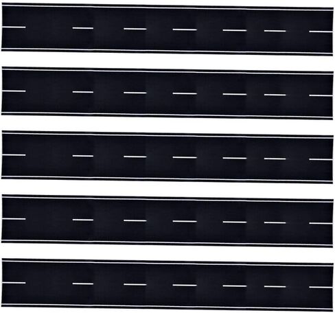 5 Pcs N Scale 1:160 Black Road Strips 40mm x 500mm, Self-Adhesive Model Railroad Scenery for Easy Layout Customization in Saudi Arabia