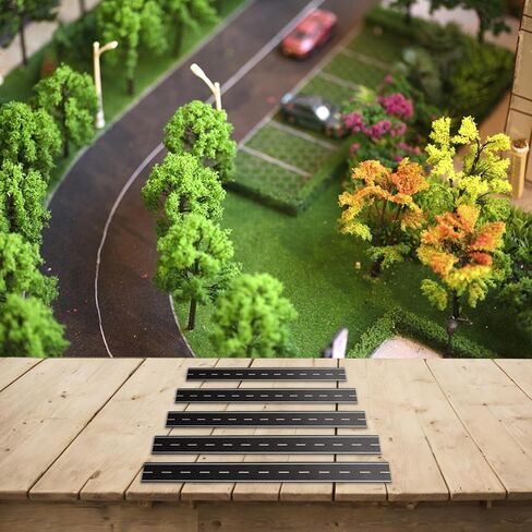 5 Pcs N Scale 1:160 Black Road Strips 40mm x 500mm, Self-Adhesive Model Railroad Scenery for Easy Layout Customization in Saudi Arabia