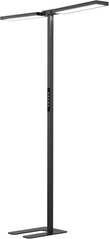 CHICLUX 80'' LED Floor Lamp, 120W Modern Free-Standing Lamp with 2 Adjustable Lamp Heads, Dimmable Eye Caring Floor Lamp for Living Room, Bedroom, Study Room, Office, 4000K Natural Daylight, Black in Saudi Arabia