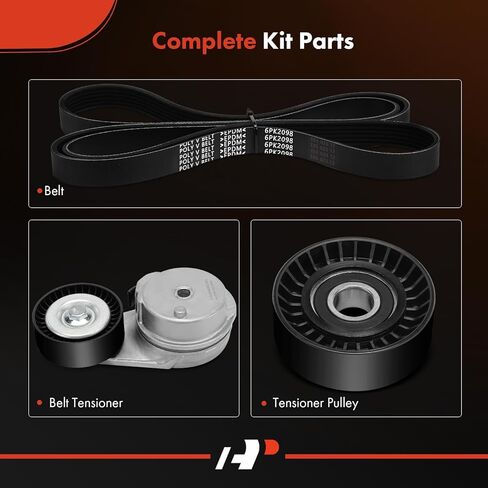A-Premium Engine Serpentine Belt Drive Kit Compatible with Dodge & Chrysler Cars - Charger 2006-2007/2010, Magnum 2006-2007, 300 2006-2007 - 5.7L in Saudi Arabia