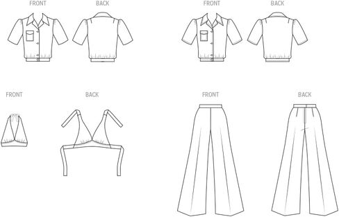 McCall's M8622K5 Misses' Vintage 1970's Blouse, Halter and Pants Sewing Pattern Packet, Design Code M8622, Sizes 8-10-12-14-16 in Saudi Arabia