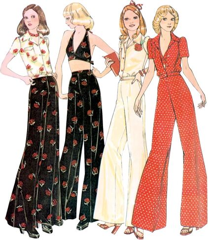McCall's M8622K5 Misses' Vintage 1970's Blouse, Halter and Pants Sewing Pattern Packet, Design Code M8622, Sizes 8-10-12-14-16 in Saudi Arabia