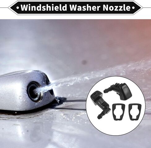 2 Pcs Front Windshield Washer Nozzle 2 Pcs Gasket for Chevy Colorado 2015-2023 Windshield Spray Nozzles Wiper Spray Washer Jet No.22944961 Black in Saudi Arabia