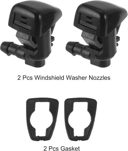 2 Pcs Front Windshield Washer Nozzle 2 Pcs Gasket for Chevy Colorado 2015-2023 Windshield Spray Nozzles Wiper Spray Washer Jet No.22944961 Black in Saudi Arabia
