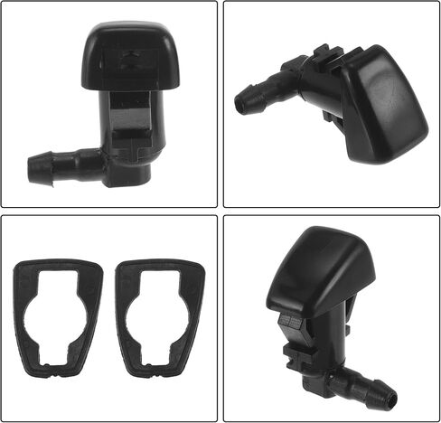 2 Pcs Front Windshield Washer Nozzle 2 Pcs Gasket for Chevy Colorado 2015-2023 Windshield Spray Nozzles Wiper Spray Washer Jet No.22944961 Black in Saudi Arabia