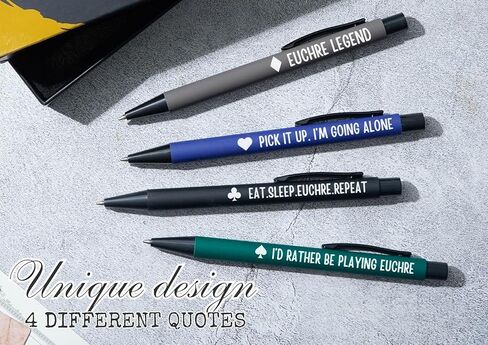 InnoBeta Euchre Gifts, Ballpoint Pen Set of 4 in Saudi Arabia
