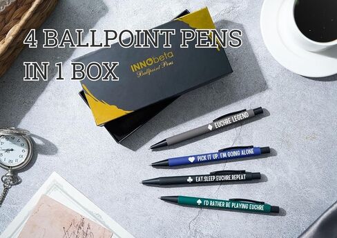 InnoBeta Euchre Gifts, Ballpoint Pen Set of 4 in Saudi Arabia