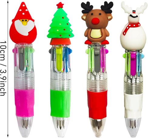 Mini Christmas Multicolor Pen in One 4-in-1 Cute Bulk Fun Pens Assorted Ink Kawaii Ballpoint Pens for Winter Holiday Office Home Supplies(Christmas Style 2) in Saudi Arabia