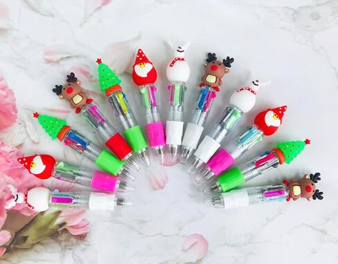 Mini Christmas Multicolor Pen in One 4-in-1 Cute Bulk Fun Pens Assorted Ink Kawaii Ballpoint Pens for Winter Holiday Office Home Supplies(Christmas Style 2) in Saudi Arabia