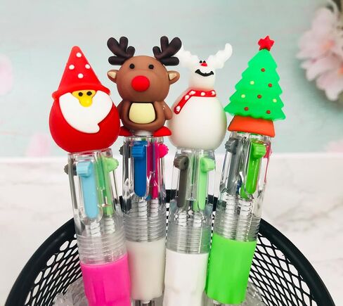 Mini Christmas Multicolor Pen in One 4-in-1 Cute Bulk Fun Pens Assorted Ink Kawaii Ballpoint Pens for Winter Holiday Office Home Supplies(Christmas Style 2) in Saudi Arabia