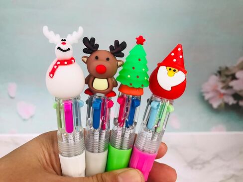 Mini Christmas Multicolor Pen in One 4-in-1 Cute Bulk Fun Pens Assorted Ink Kawaii Ballpoint Pens for Winter Holiday Office Home Supplies(Christmas Style 2) in Saudi Arabia