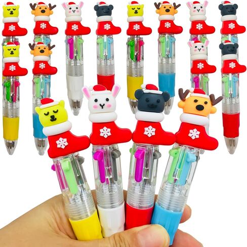Mini Christmas Multicolor Pen in One 4-in-1 Cute Bulk Fun Pens Assorted Ink Kawaii Ballpoint Pens for Winter Holiday Office Home Supplies(Christmas Style 2) in Saudi Arabia