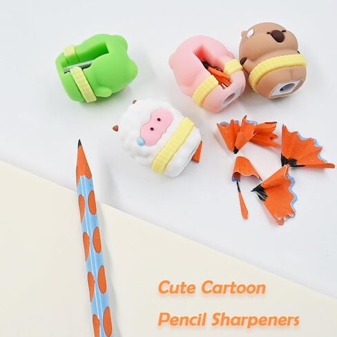 4 PCS Cute Cartoon Pencil Sharpeners, Kids Pencil Sharpener Manual, Handheld Pencil Sharpener, Funny Sharpener for Kids, Small Kawaii Stationary Lovely Gifts Novelty School Office Supplies in Saudi Arabia