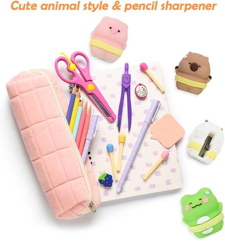 4 PCS Cute Cartoon Pencil Sharpeners, Kids Pencil Sharpener Manual, Handheld Pencil Sharpener, Funny Sharpener for Kids, Small Kawaii Stationary Lovely Gifts Novelty School Office Supplies in Saudi Arabia