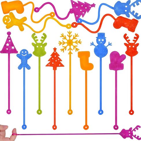 40 Pack Christmas Sticky Hand Toys, 8 Styles Christmas Stocking Tree Hat Glove Deer Snowman Sticky Stretchy Toys for Kids Boys Girls Christmas Stocking Stuffers Christmas Party Favors Gifts in Saudi Arabia